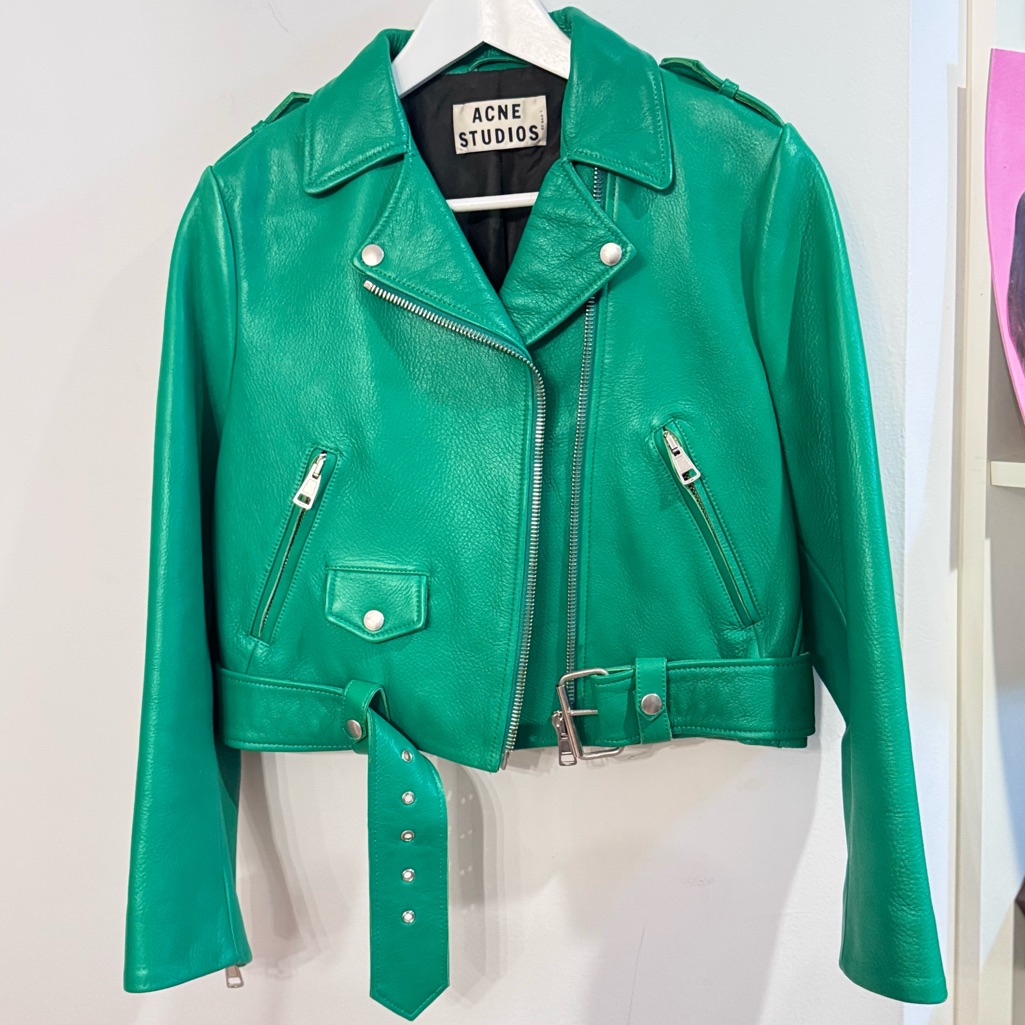 Acne Studios Vibrant Green Leather Jacket